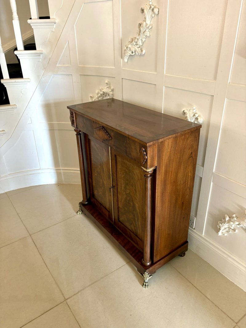 Fine Antique Regency Figured Mahogany Chiffonier Cabinet